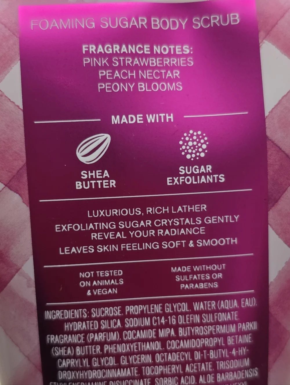 Bath & Body Works Gingham Gorgeous Foaming Sugar Body Scrub 8oz NEW